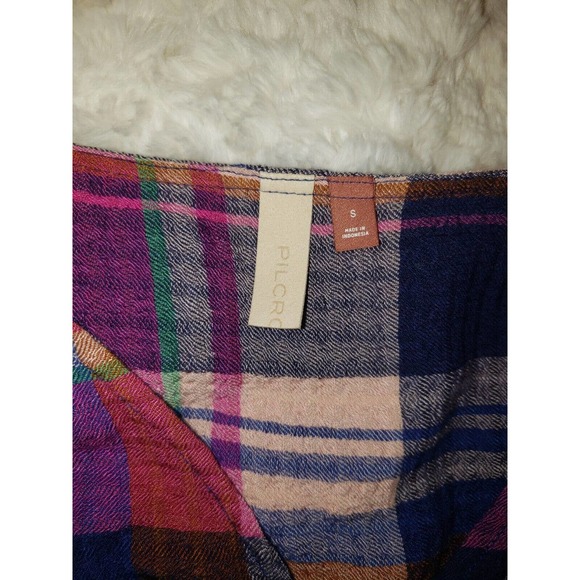 Anthropologie Pilcro Deep V Plaid Blouse - size small - Picture 9 of 10